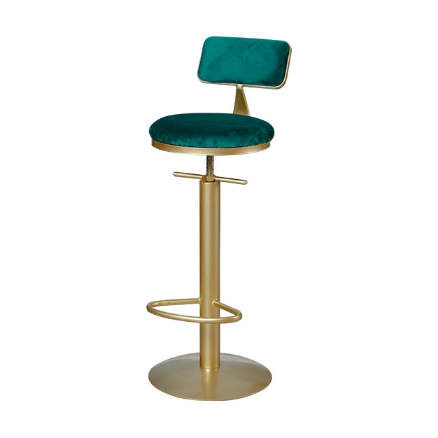 Low Back Bar Stools Adjustable Height Swivel Dining Stools with Metal Base