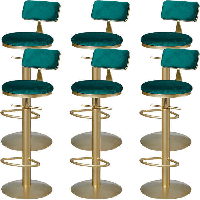 Low Back Bar Stools Adjustable Height Swivel Dining Stools with Metal Base