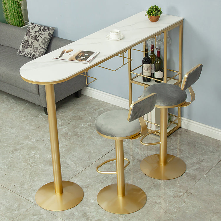 Armless Bar Stools Adjustable Height Swivel Dining Stools with Footrest