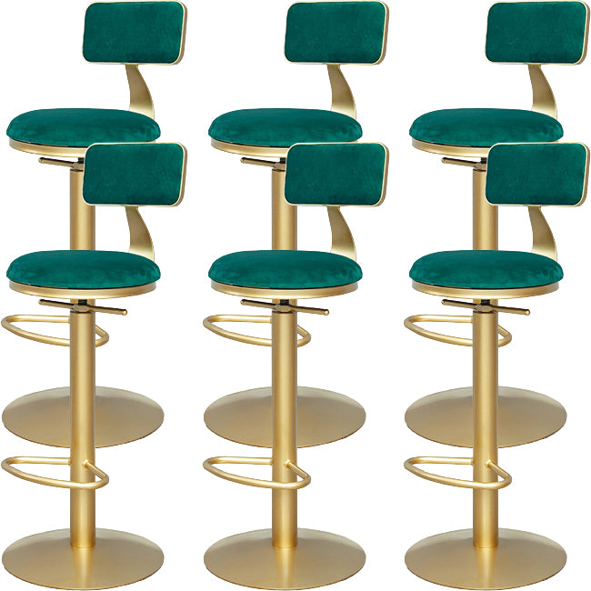 Armless Bar Stools Adjustable Height Swivel Dining Stools with Footrest