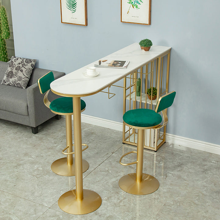 Armless Bar Stools Adjustable Height Swivel Dining Stools with Footrest