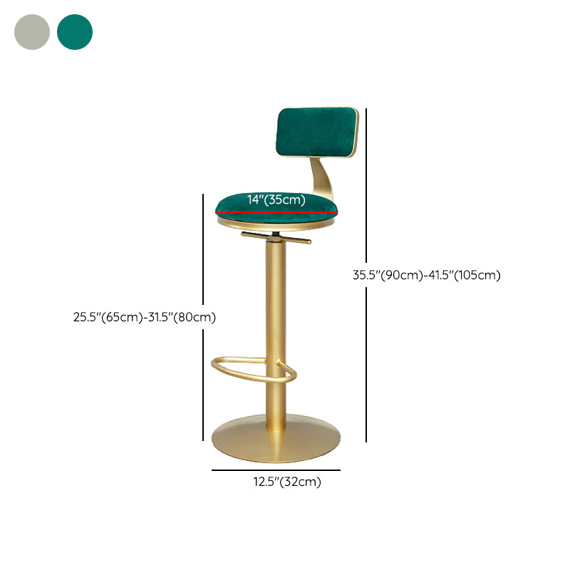 Armless Bar Stools Adjustable Height Swivel Dining Stools with Footrest