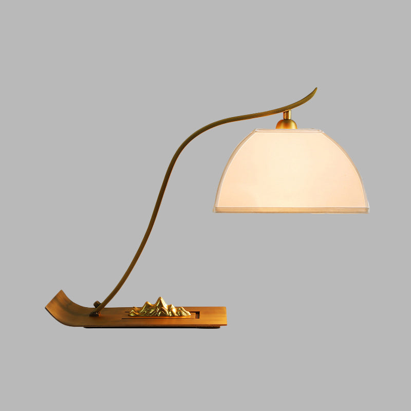 Zelt Schlafzimmer Reading Buch Hellstoff 1 Kopf weiße Nachttischlampe mit Messingrohr Arm