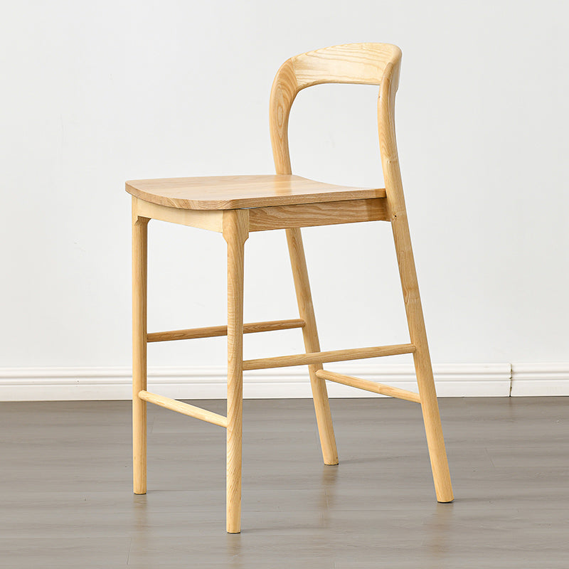 Industrial Style Counter Chair Solid Wood Footrest Counter Stool for Restaurant
