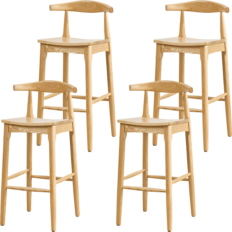 Industrial Style Counter Chair Solid Wood Footrest Counter Stool for Restaurant