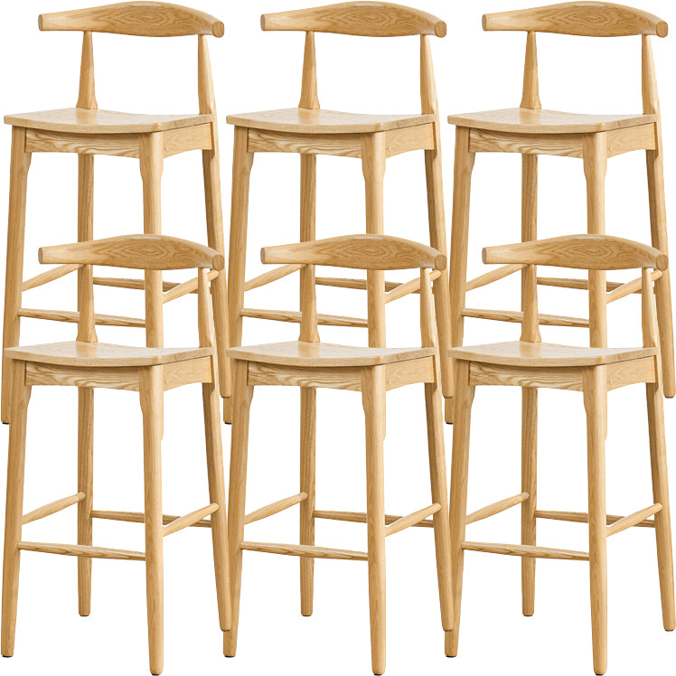 Industrial Style Counter Chair Solid Wood Footrest Counter Stool for Restaurant