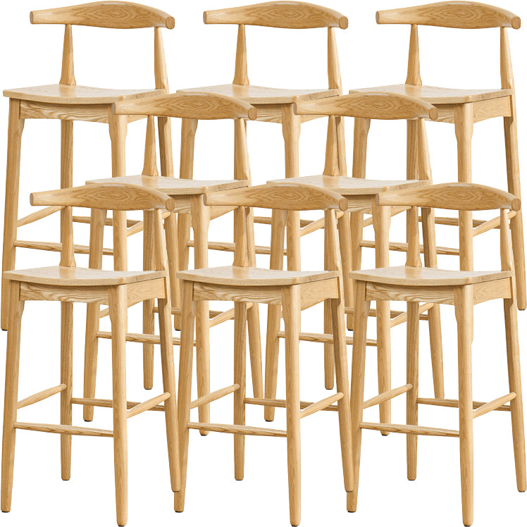 Industrial Style Counter Chair Solid Wood Footrest Counter Stool for Restaurant