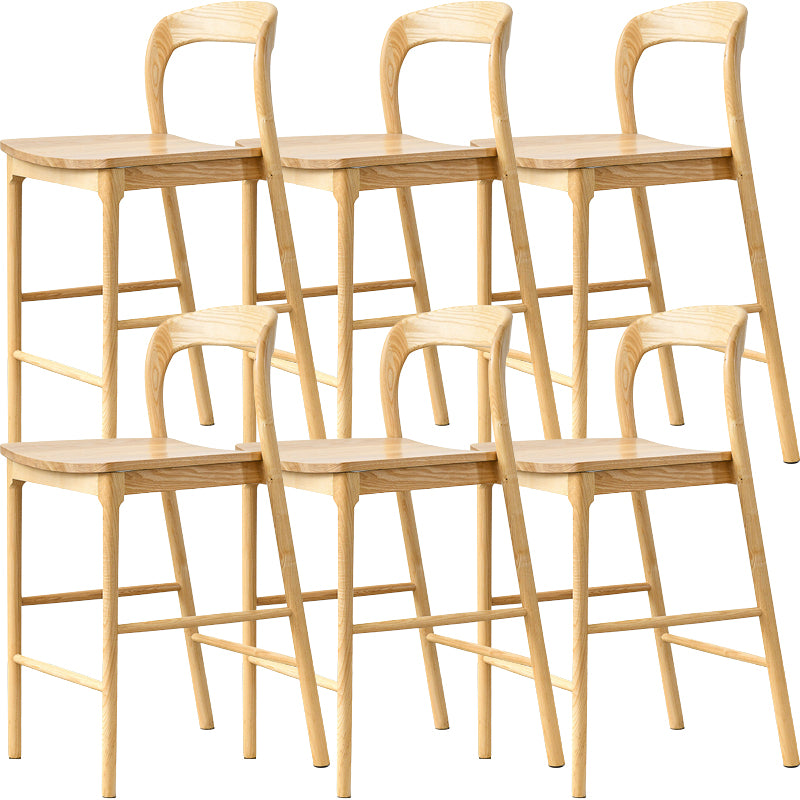 Industrial Style Counter Chair Solid Wood Footrest Counter Stool for Restaurant