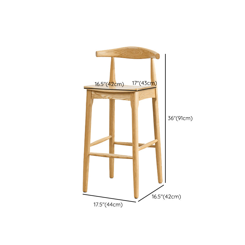 Industrial Style Counter Chair Solid Wood Footrest Counter Stool for Restaurant