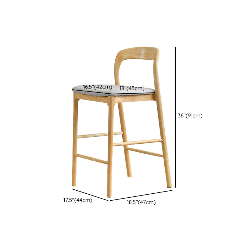 Industrial Style Counter Chair Solid Wood Footrest Counter Stool for Restaurant