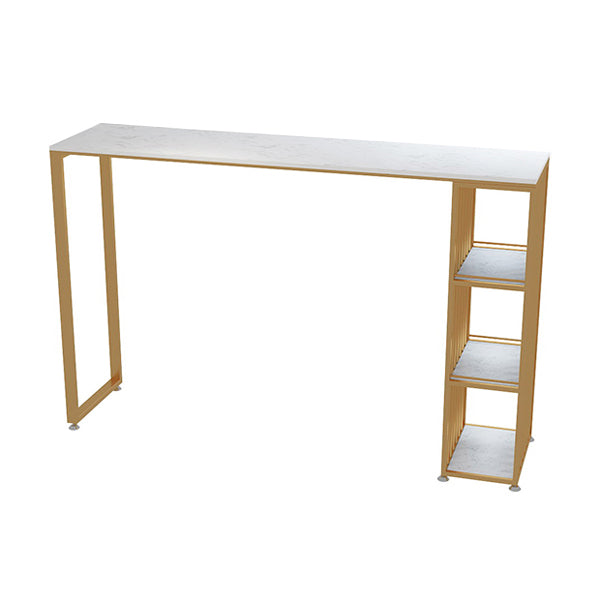 Glam Faux Marble Bar Dining Table Rectangle Bar Table for Dining Room