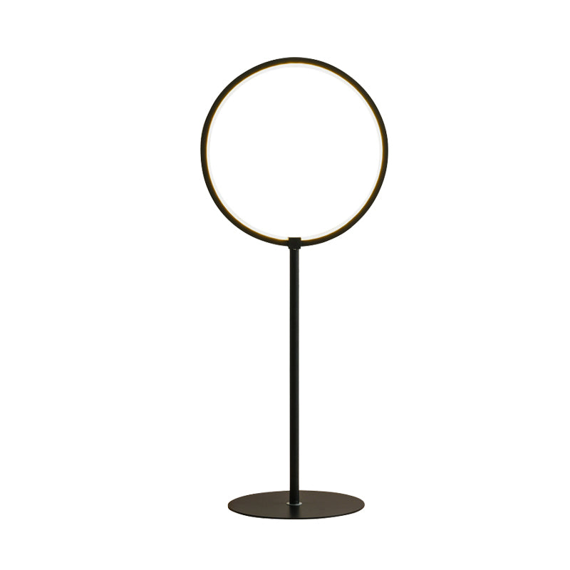 Metalen ring nachtkastje licht minimalistische led kleine bureaulamp in zwart voor slaapkamer