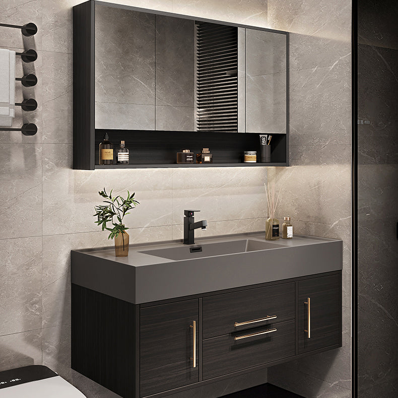 Wall Mount Bathroom Sink Vanity Glam Bathroom Vanity Set with Mirror