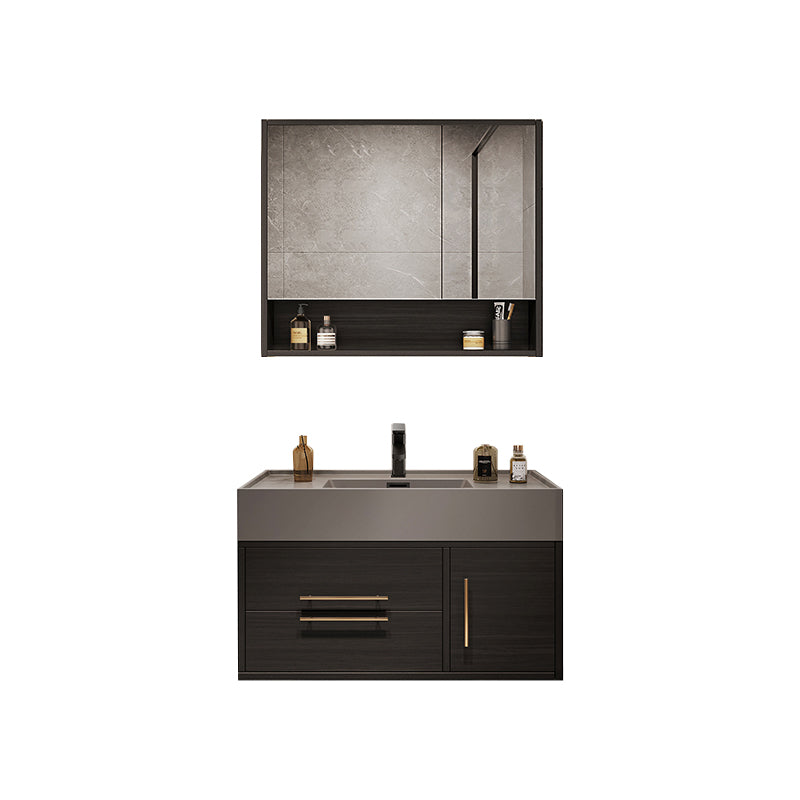 Wall Mount Bathroom Sink Vanity Glam Bathroom Vanity Set with Mirror
