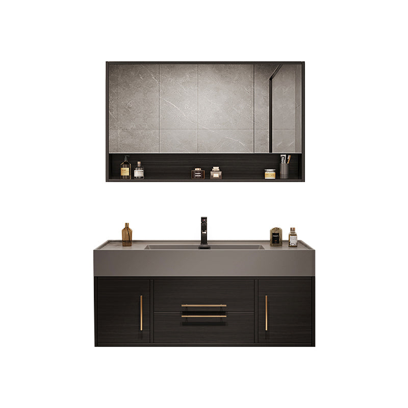 Wall Mount Bathroom Sink Vanity Glam Bathroom Vanity Set with Mirror