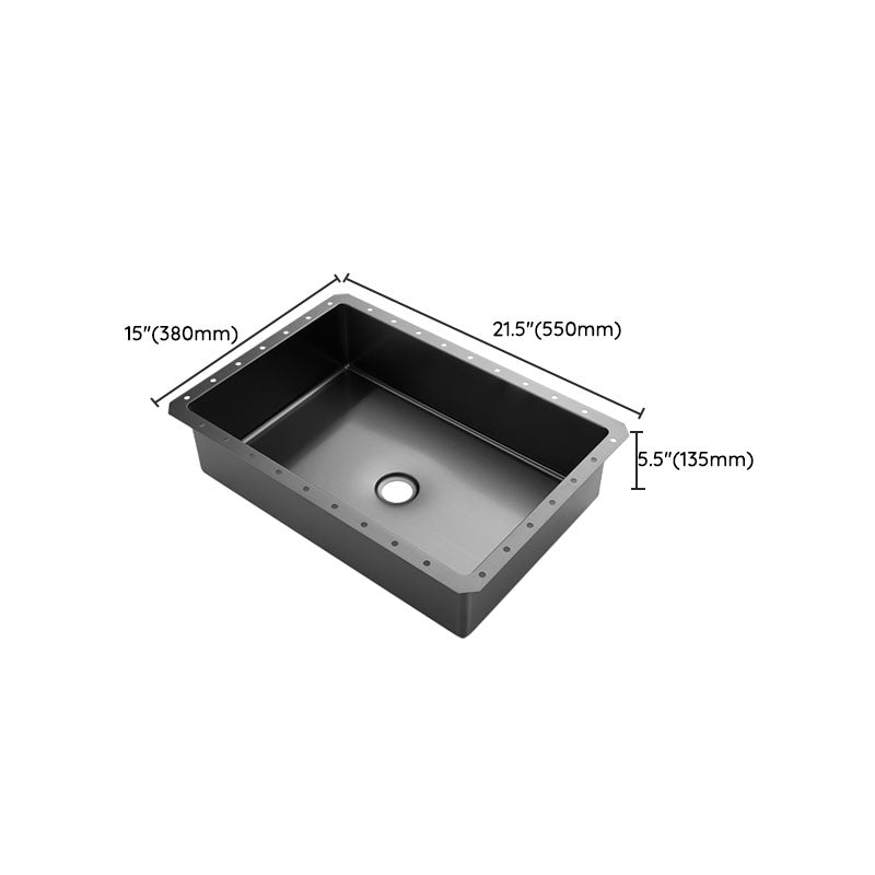 Modern Black Basin Sink Stainless Steel Rectangular Undermount Bathroom Sink