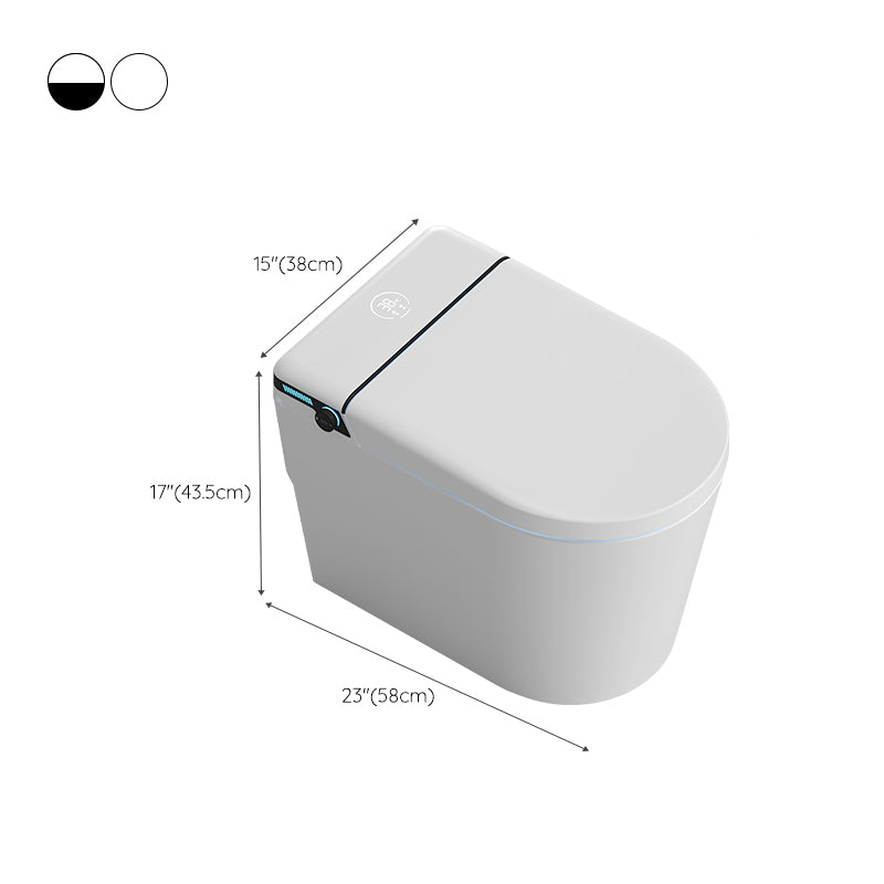 Elongated Floor Bidet 15" Wide All-In-One Smart Toilet Seat Bidet in White