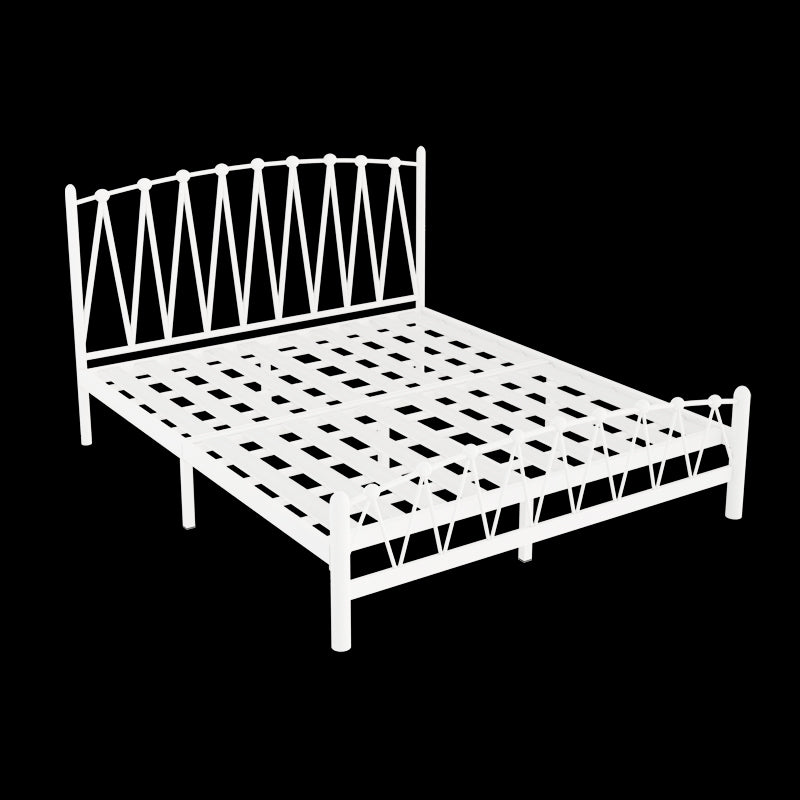 Glam Solid Color Open-Frame Bed Metal Open-Frame Bed with Metal Legs