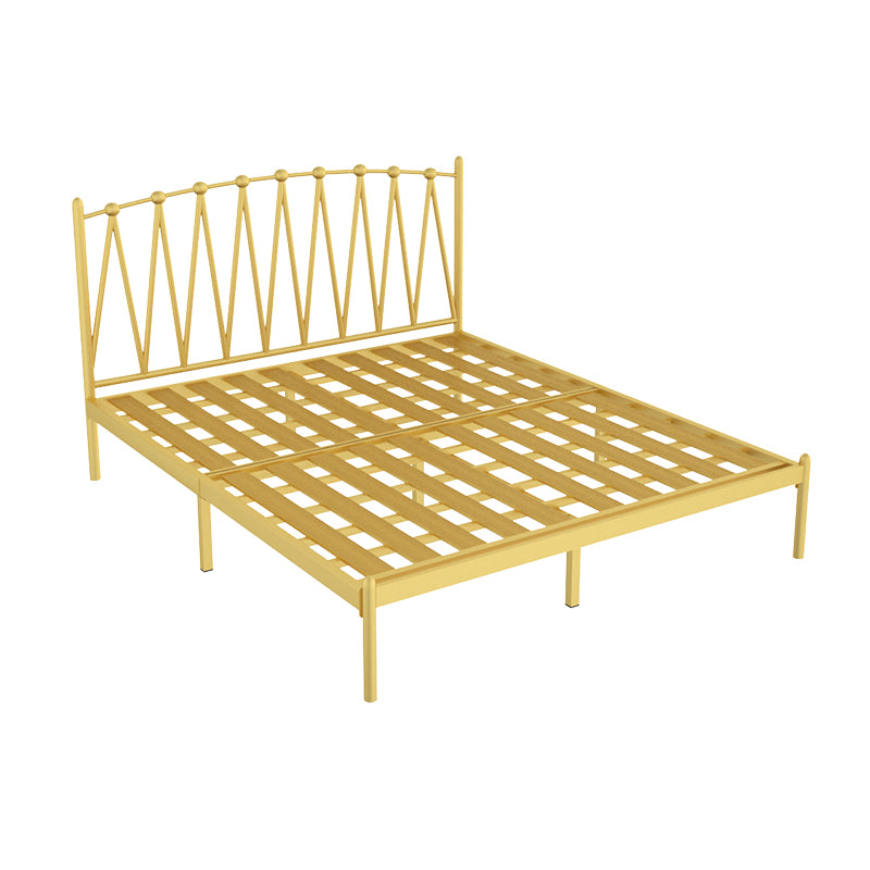 Glam Solid Color Open-Frame Bed Metal Open-Frame Bed with Metal Legs