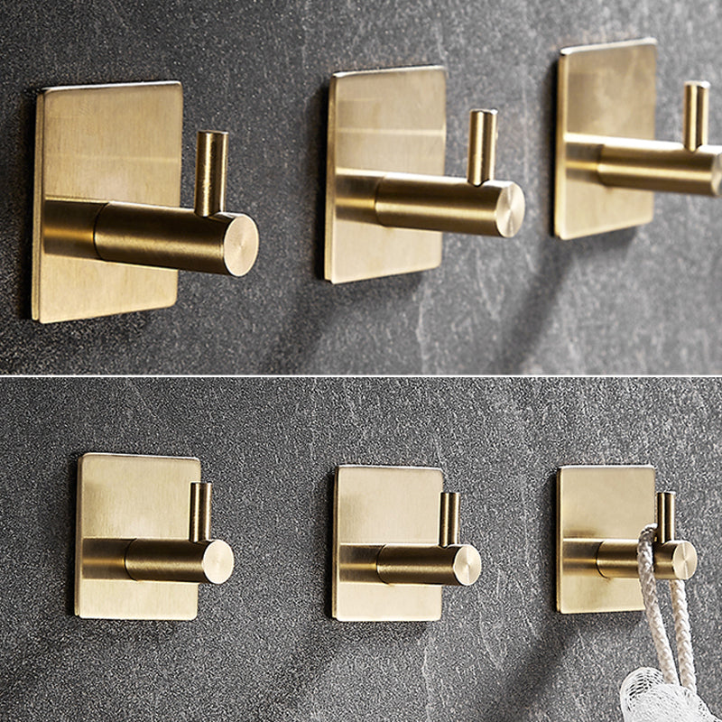 10-Piece Modern Bathroom Accessory Set, Polished Gold, Robe Hooks