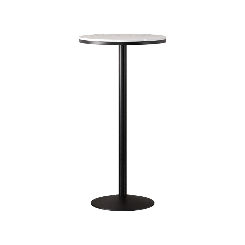 Modern Round Bar Table Set 1/3 Pcs Solid Wood Bar Table and Leather Upholstered Stools