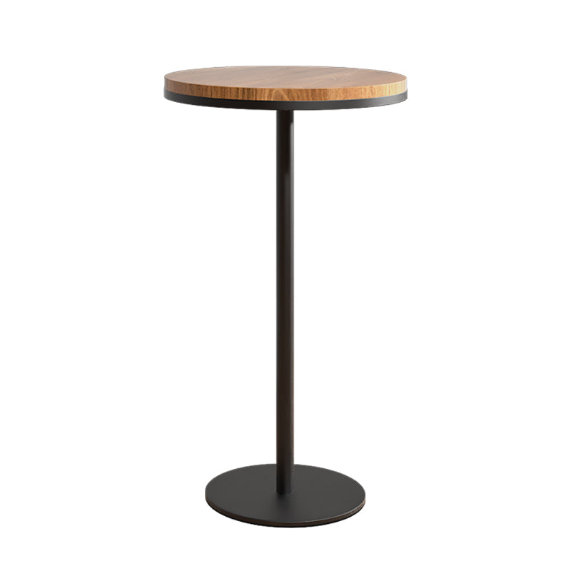 Modern Round Bar Table Set 1/3 Pcs Solid Wood Bar Table and Leather Upholstered Stools