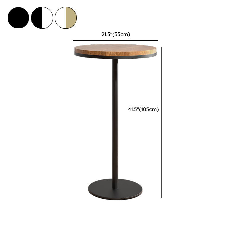 Modern Round Bar Table Set 1/3 Pcs Solid Wood Bar Table and Leather Upholstered Stools