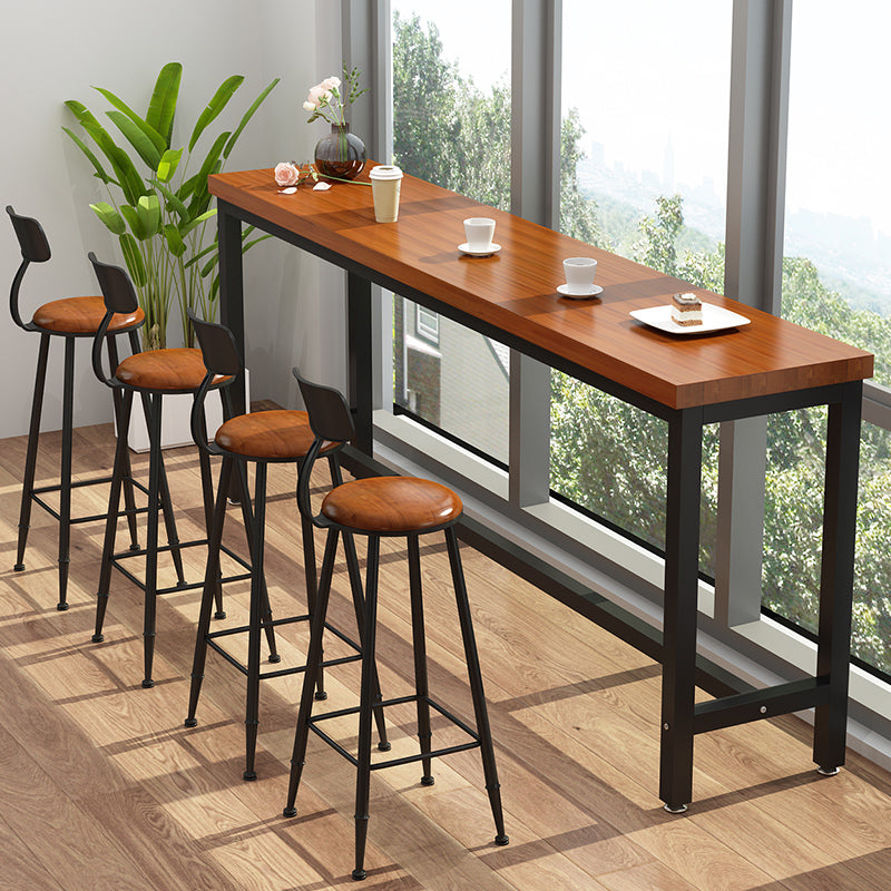 Modern Bar Stool and Table Set 1/5 Pcs Rectangle Bar Table and Upholstered Stools
