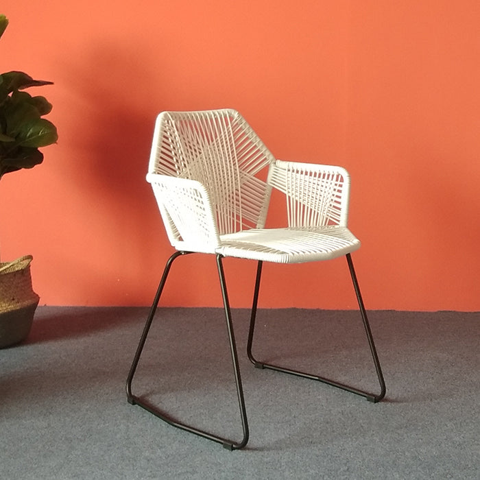 Tropical Side Chair Metal Indoor/ Outdoor Arm Chair 20.9" x 21.3" x 30.7"