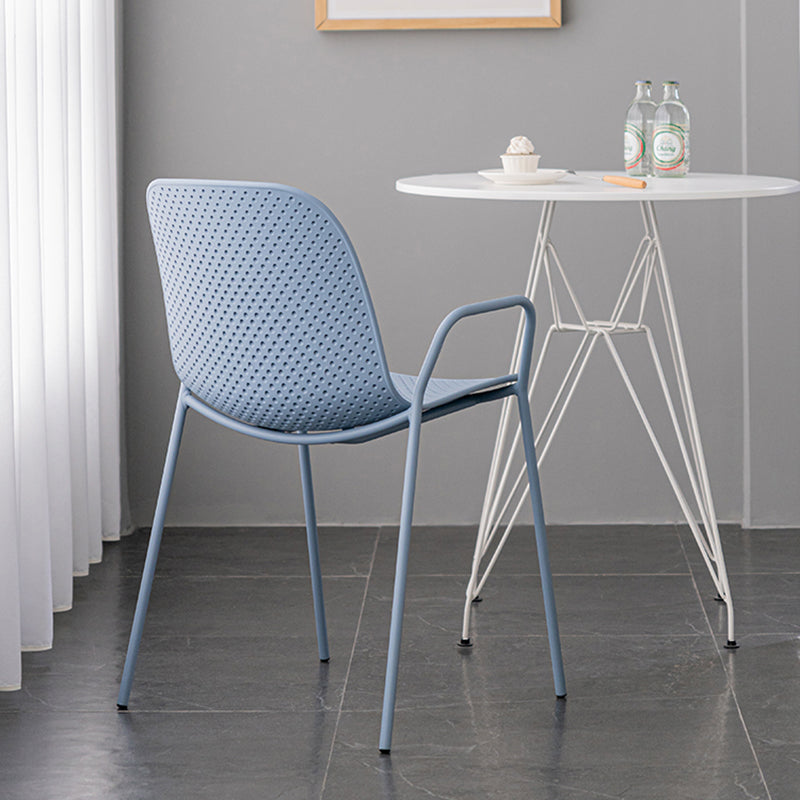 Contemporary Indoor/ Outdoor Chair Metal Dining Armchair Side Chair