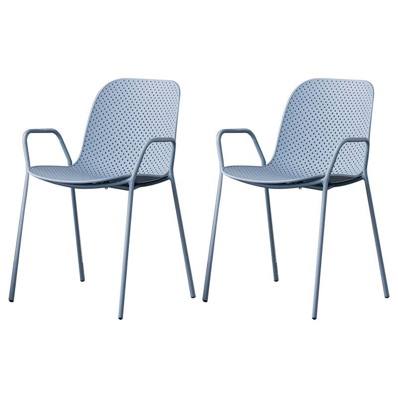 Contemporary Indoor/ Outdoor Chair Metal Dining Armchair Side Chair