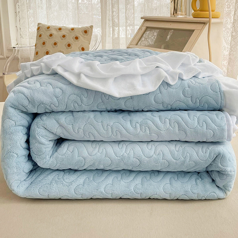 Sheet Sets Flannel Solid Color Super Soft Breathable Wrinkle Resistant Bed Sheet Set