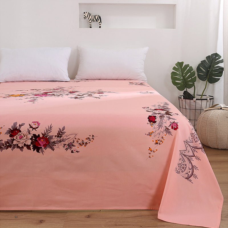 Sheet Sets Cotton Floral Printed Breathable Super Soft Wrinkle Resistant Bed Sheet Set