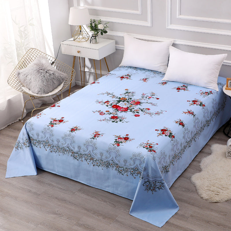 Sheet Sets Cotton Floral Printed Breathable Wrinkle Resistant Super Soft Bed Sheet Set