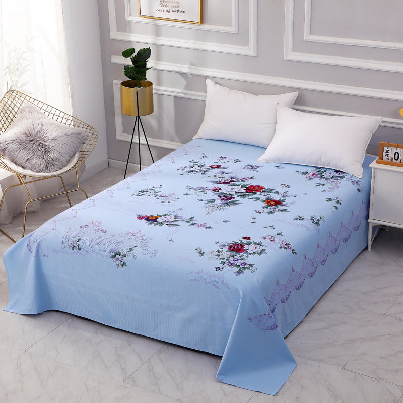 Sheet Sets Cotton Floral Printed Breathable Wrinkle Resistant Super Soft Bed Sheet Set