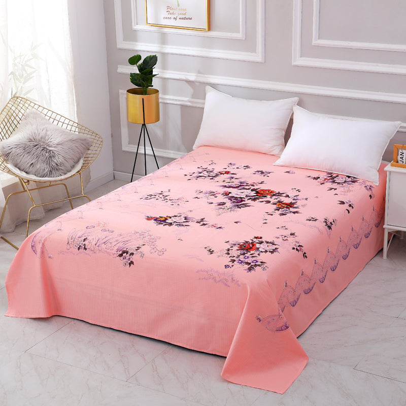 Sheet Sets Cotton Floral Printed Breathable Wrinkle Resistant Super Soft Bed Sheet Set