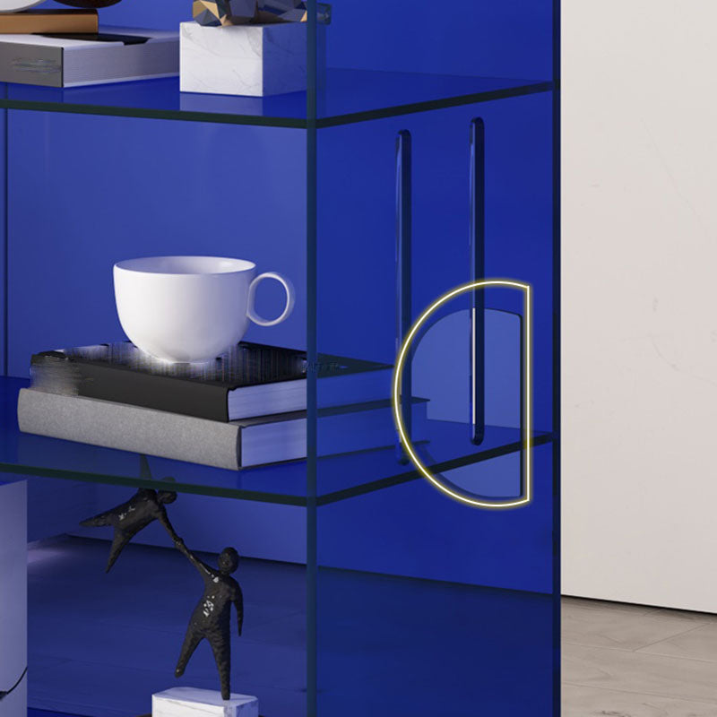 Modern Closed Back Vertical Bookshelf Acrylic Bookcase with Shelves