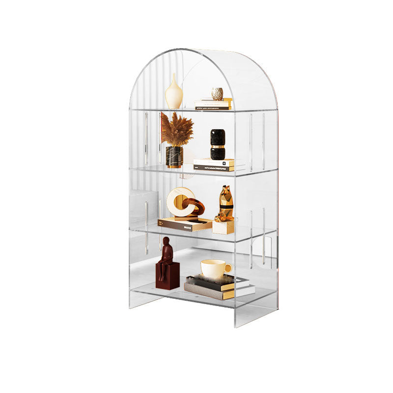 Modern Closed Back Vertical Bookshelf Acrylic Bookcase with Shelves