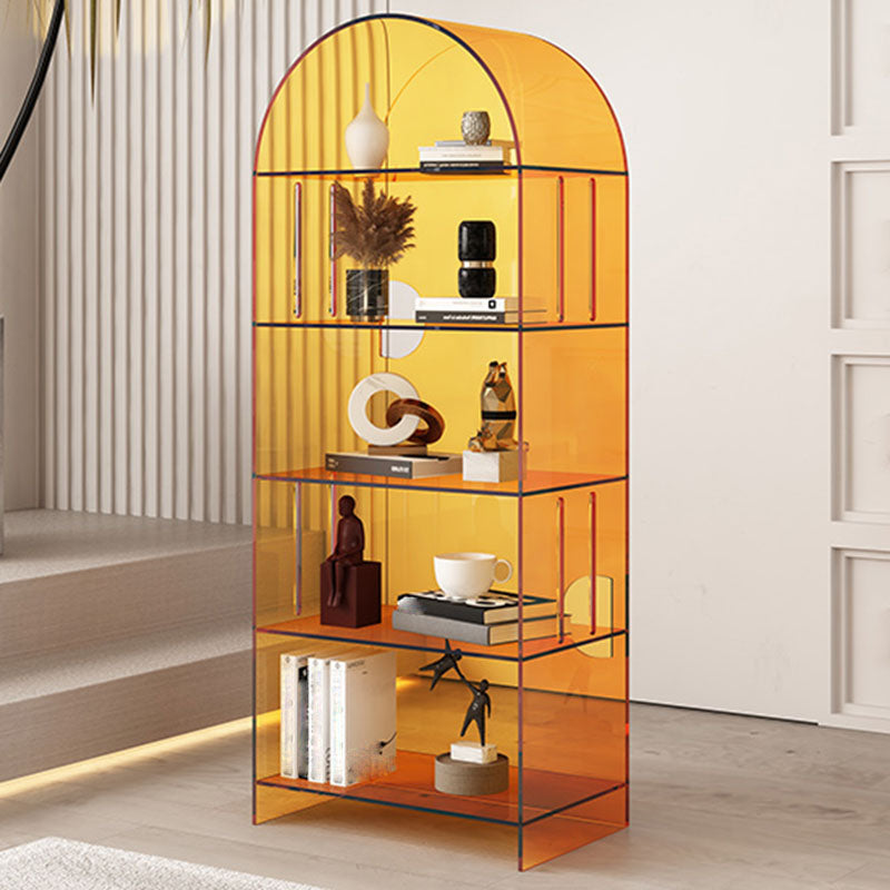 Modern Closed Back Vertical Bookshelf Acrylic Bookcase with Shelves