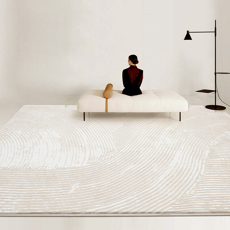 Natural Colorblock Rug Morandi Color Area Rug Polyester Easy Care Carpet for Bedroom