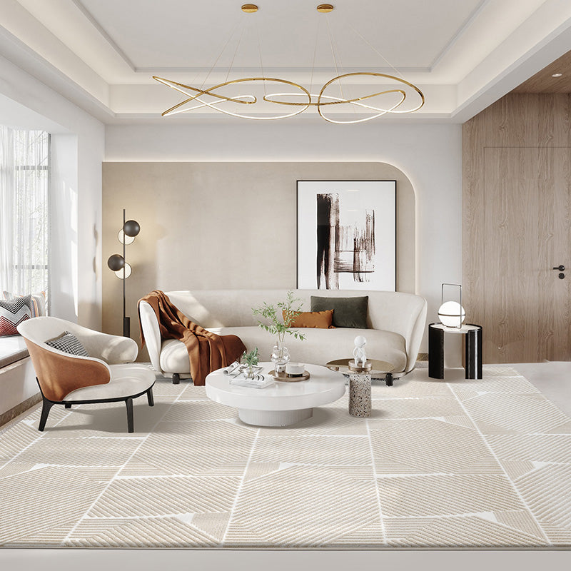 Natural Colorblock Rug Morandi Color Area Rug Polyester Easy Care Carpet for Bedroom