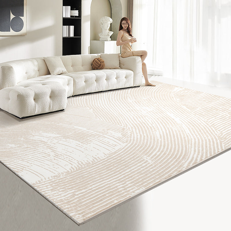 Natural Colorblock Rug Morandi Color Area Rug Polyester Easy Care Carpet for Bedroom