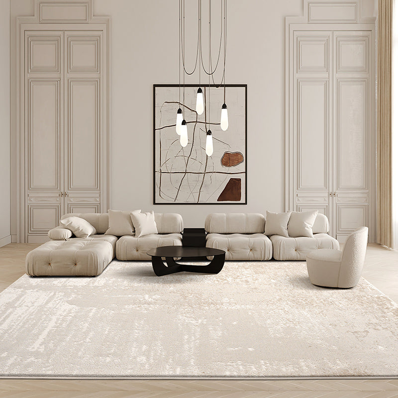 Natural Colorblock Rug Morandi Color Area Rug Polyester Easy Care Carpet for Bedroom