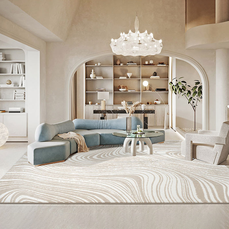 Natural Colorblock Rug Morandi Color Area Rug Polyester Easy Care Carpet for Bedroom