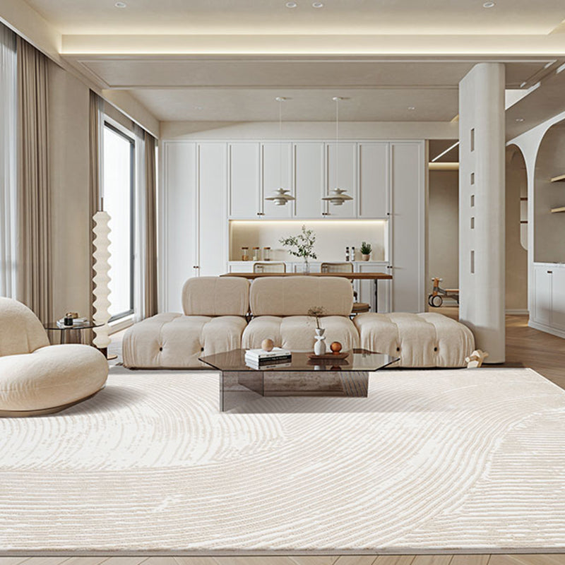 Natural Colorblock Rug Morandi Color Area Rug Polyester Easy Care Carpet for Bedroom