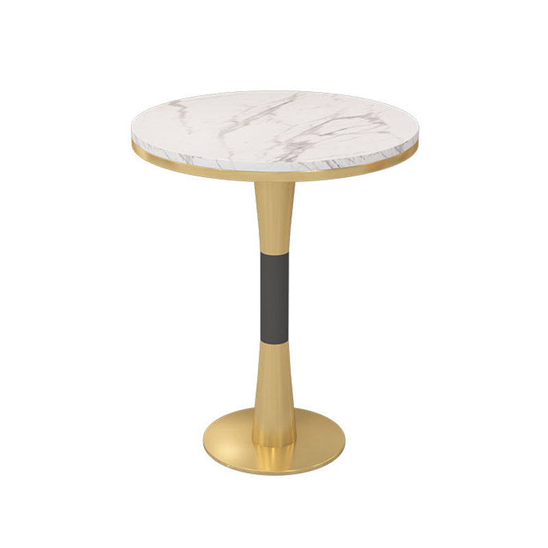 Glam Round Dinette Set with Padded Chairs 1/2/3/5 Pcs White Stone Dining Set for Home
