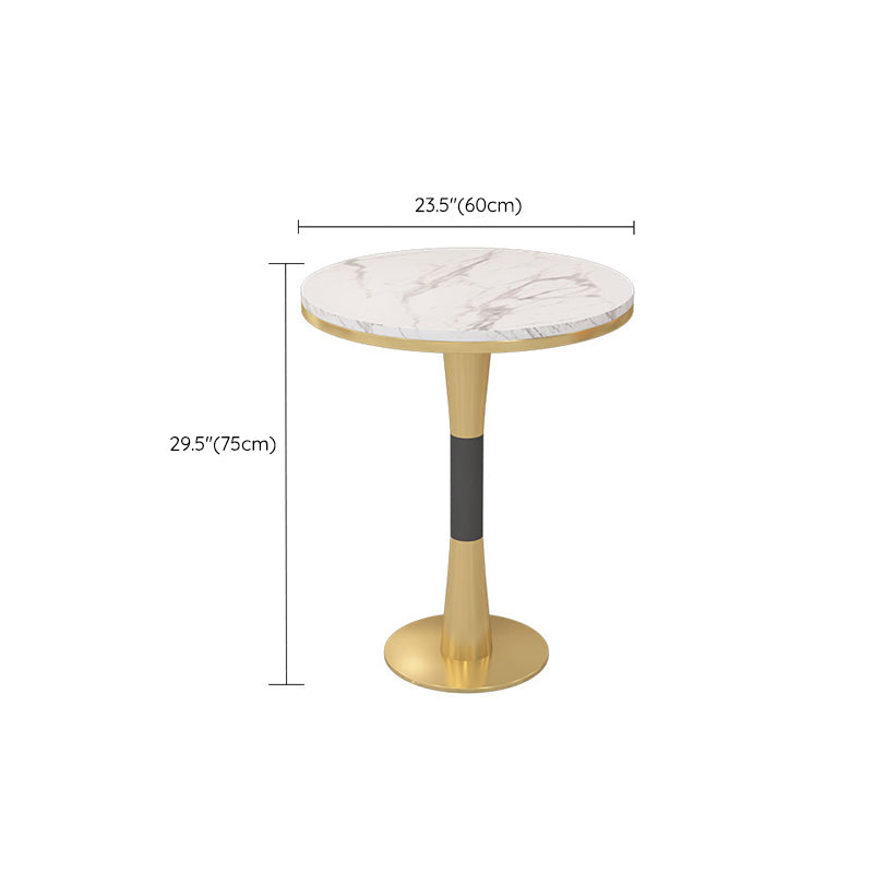 Glam Round Dinette Set with Padded Chairs 1/2/3/5 Pcs White Stone Dining Set for Home