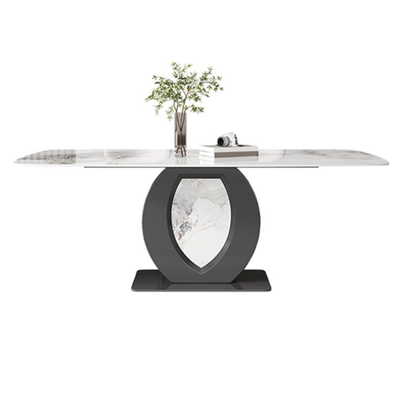Contemporary 1/4/5/6/7 Pieces Dining Room Table Rectangle Stone Furniture in White