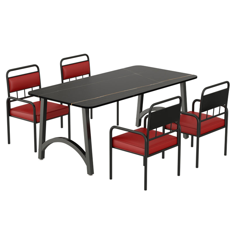 Modern Furniture 1/2/3/5/7/9 Pieces Sintered Stone Dining Set in Black