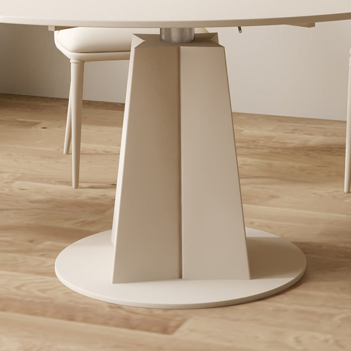 Contemporary 1/2/4/5/7 Pieces Furniture Round Stone Dining Set in White